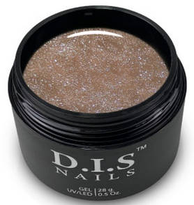 Камуфлюючий гель для нарощування нігтів з шимером D.I.S Hard Gel Delicate Shimmer 28 г