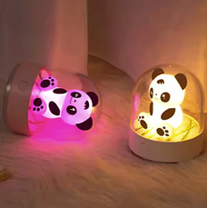 Світильник акумуляторний нічник RGB "Панда" з аромолампою на 10см, білий, фото 4
