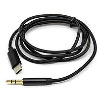 Кабель AUX Walker WA-022 Type-C to 3.5 mm Black