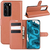 Чохол-книжка Litchie Wallet для Huawei P40 Pro Brown