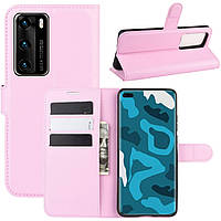 Чохол-книжка Litchie Wallet для Huawei P40 Pink