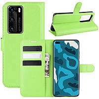Чехол-книжка Litchie Wallet для Huawei P40 Green