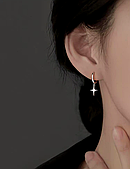 Сережки кільця із зірками, сережки-конго "Зірочки" срібне покриття — 925 проби EGYPT SILVER