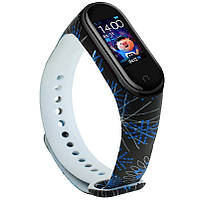 Ремінець Painted Strap для Xiaomi Mi Band 5 / 6  Blue Pattern