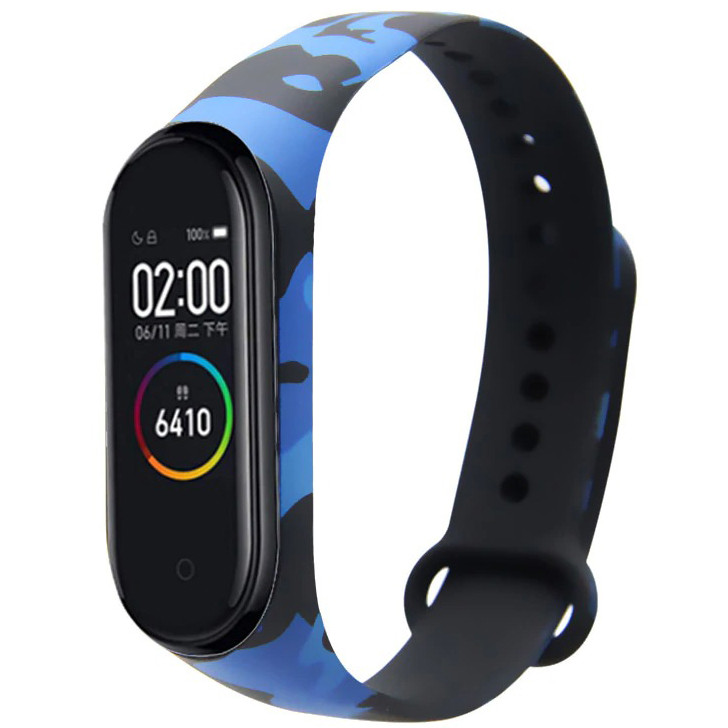 Ремінець Painted Strap для Xiaomi Mi Band 5 / 6 Blue Camo