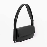 Елегантний жіночий клатч чорний якісна маленька сумка на плече сумка з плечовим ременем з екошкіри сумка, фото 7