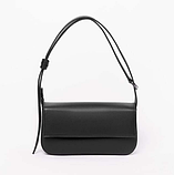 Елегантний жіночий клатч чорний якісна маленька сумка на плече сумка з плечовим ременем з екошкіри сумка, фото 9