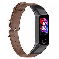 Ремінець Leather Strap для Huawei Band 4 / Honor Band 5i Brown