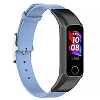 Ремінець Leather Strap для Huawei Band 4 / Honor Band 5i Blue