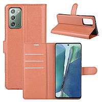 Чохол-книжка Litchie Wallet для Samsung Galaxy Note 20 Brown