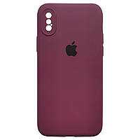 Чехол Silicone Full Camera для Apple iPhone X / XS Plum