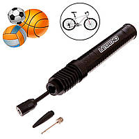 Ручний насос для м'яча "Legend Ball Pump FB-3422" Чорний, портативний насос велосипедний/футбольного м'яча (ST)