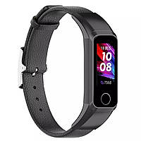 Ремінець Leather Strap для Huawei Band 4 / Honor Band 5i Black