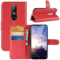 Чохол-книжка Litchie Wallet для Nokia 6.1 Plus / X6 Red