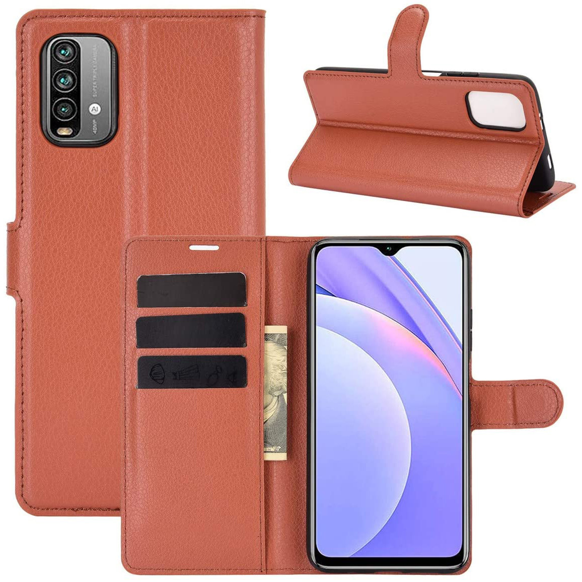 Чохол-книжка Litchie Wallet для Xiaomi Redmi 9T Brown, фото 1