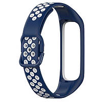 Ремінець Double Color Silicone Band для Samsung Galaxy Fit2 SM-R220 Midnight Blue / White