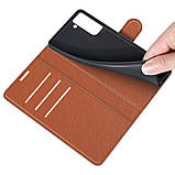 Чехол-книжка Litchie Wallet для Samsung Galaxy S21 FE Brown, фото 4