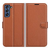 Чехол-книжка Litchie Wallet для Samsung Galaxy S21 FE Brown, фото 5