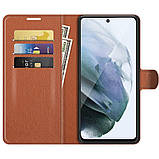 Чехол-книжка Litchie Wallet для Samsung Galaxy S21 FE Brown, фото 6