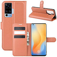 Чохол-книжка Litchie Wallet для Vivo X50 Pro Brown