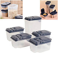 Контейнери для круп Storage JarsSet ємності для сипких продуктів 5 шт./пач. органайзер для круп із дозатором (ST)