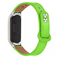 Ремінець Leather Strap для Xiaomi Mi Band 7 Green