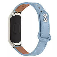 Ремінець Leather Strap для Xiaomi Mi Band 7 Blue