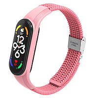 Ремінець Braided Nylon Strap для Xiaomi Mi Band 3 / 4 / 5 / 6 / 7 Pink