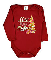 Мое первое Рождество блестящая елка - детский новогодний боди