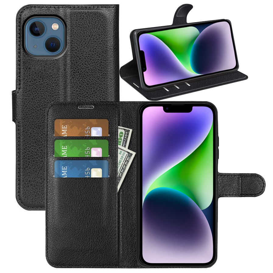 Чохол-книжка Litchie Wallet для Apple iPhone 14 Plus Black, фото 1