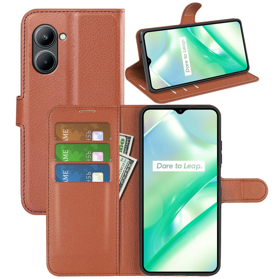 Чохол-книжка Litchie Wallet для Realme C33 Brown, фото 1