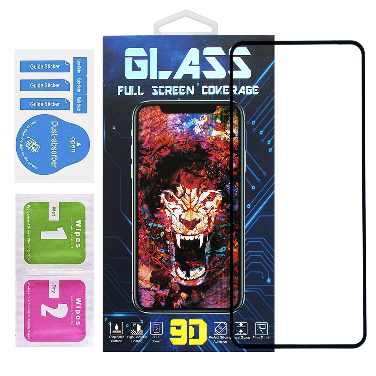 Захисне скло Premium Glass 9D для Motorola E40 Black