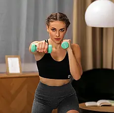 Гантелі для фітнесу неопренові круглі Hop-Sport 2 по 1 кг, фото 4