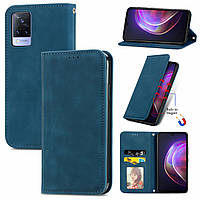 Чохол-книжка Skin Feel Leather Wallet для Vivo V21 Blue