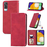 Чохол-книжка Skin Feel Leather Wallet для Vivo Y31 / Y51a / Y51 / Y53s Red