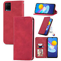 Чохол-книжка Skin Feel Leather Wallet для Vivo Y33s / Y21 / Y21s Red