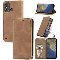 Чохол-книжка Skin Feel Leather Wallet для ZTE Blade A53 Brown