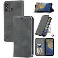 Чохол-книжка Skin Feel Leather Wallet для ZTE Blade A53 Grey