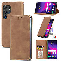 Чохол-книжка Skin Feel Leather Wallet для Samsung Galaxy S24 Ultra Brown