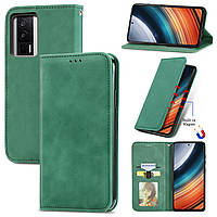 Чохол-книжка Skin Feel Leather Wallet для Poco F5 Pro / Redmi K60 / K60 Pro Green