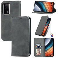 Чохол-книжка Skin Feel Leather Wallet для Poco F5 Pro / Redmi K60 / K60 Pro Grey
