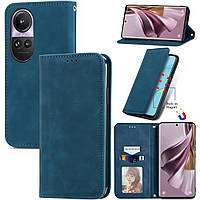 Чохол-книжка Skin Feel Leather Wallet для Oppo Reno 10 Pro 5G Blue