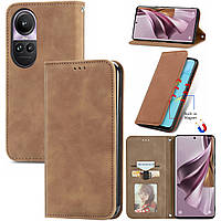 Чохол-книжка Skin Feel Leather Wallet для Oppo Reno 10 Pro 5G Brown