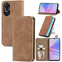 Чохол-книжка Skin Feel Leather Wallet для Oppo A17 / A17k Brown