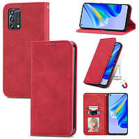 Чохол-книжка Skin Feel Leather Wallet для Oppo A74 Red