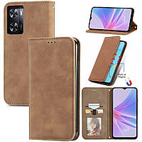Чохол-книжка Skin Feel Leather Wallet для Oppo A57S / A57 4G Brown
