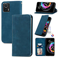 Чохол-книжка Skin Feel Leather Wallet для Motorola Edge 30 Neo Blue