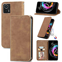 Чохол-книжка Skin Feel Leather Wallet для Motorola Edge 30 Neo Brown