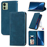 Чохол-книжка Skin Feel Leather Wallet для Motorola Edge 40 Blue