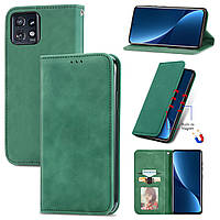 Чохол-книжка Skin Feel Leather Wallet для Motorola Edge 40 Pro Green